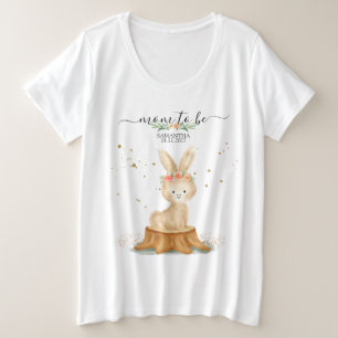 Konijnenfamilie wildlife baby VERWACHTENDE MOEDER Grote Maat T-shirt