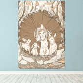 Konijnenfeest Canvas Afdruk (Insitu (Houten vloer))