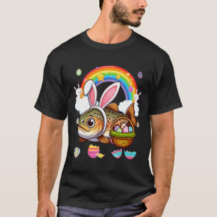 Konijnenforel Vis Paasjacht Eieren Mand Kleur T-shirt