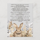 Konijnengedicht Dierlijke geschriften Briefkaart (Voorkant)