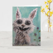 Konijnengevouwen Wenskaart Kaart (Gele Bloem)