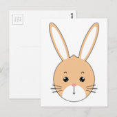 konijnengezicht briefkaart (Voorkant / Achterkant)