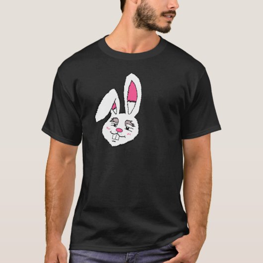 Konijnengezicht herenoverhemd t-shirt (Voorkant)