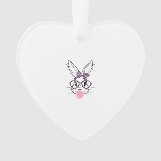 Konijnengezicht Luipaard Bril Bubble Gum Pasen Dag Ornament (voorkant)