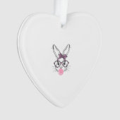 Konijnengezicht Luipaard Bril Bubble Gum Pasen Dag Ornament (voorkant)