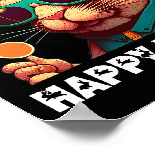 Konijnengezicht met Sungles Jongens Mannen Kinder  Poster (Hoek)