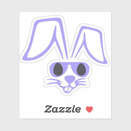 Konijnengezicht met tinten Grappig paasjongens Man Sticker (Vel)