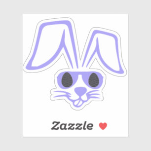 Konijnengezicht Met Zonnebril Funny Paasfeest Jong Sticker