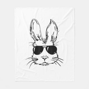 Konijnengezicht met zonnebril Pasen voor jongens m Fleece Deken