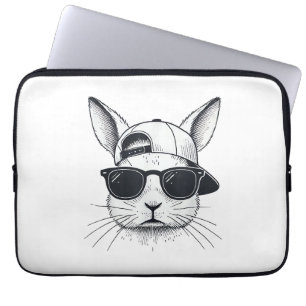 Konijnengezicht met zonnebril pet Pasen voor jonge Laptop Sleeve