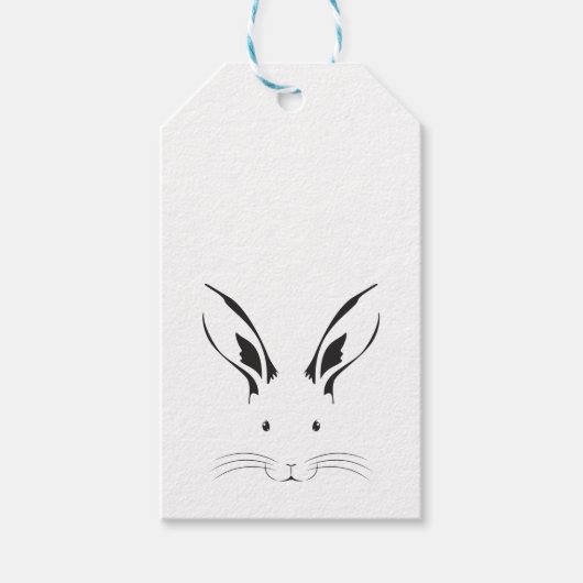 Konijnengezicht Silhouet Cadeaulabel (Voorkant)