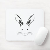 Konijnengezicht Silhouet Muismat (Met muis)