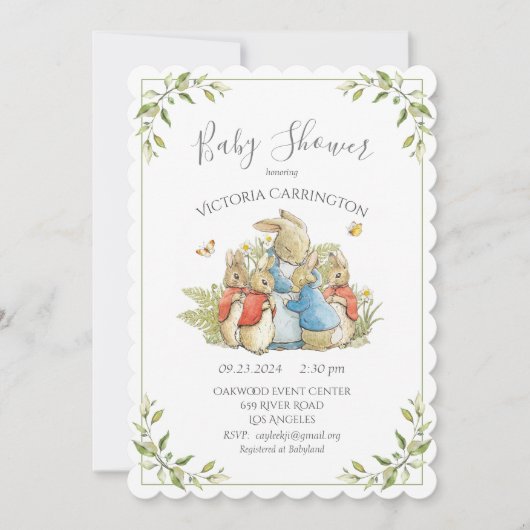 konijnengroen Baby shower Kaart (Voorkant)