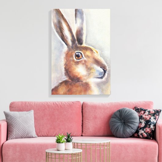 Konijnenhaas schilderkunst canvas afdruk (Insitu (Woonkamer))