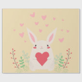 Konijnenhart schattige valentijn cadeaupapier (Vlak)