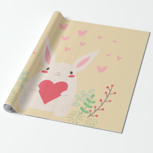 Konijnenhart schattige valentijn cadeaupapier