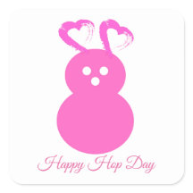 Konijnenhart Sticker Happy Hop Day