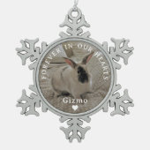 Konijnenherdenkingsfoto | Voor altijd in ons hart Tin Sneeuwvlok Ornament (Voorkant)