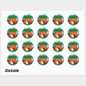 konijnenhok ronde sticker (Vel)