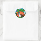 konijnenhok ronde sticker (Tas)