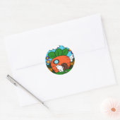 konijnenhok ronde sticker (Envelop)