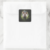 Konijnenhol Bunny Schattig Vierkante Sticker (Tas)