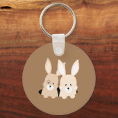 Konijnenhol clipart illustratie sleutelhanger (Voorkant)