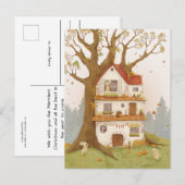 Konijnenhol op een boom briefkaart (Voorkant / Achterkant)