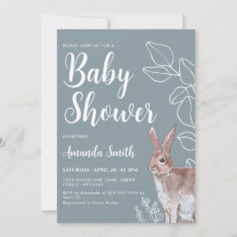 Konijnenillustratie Botanisch Baby shower Kaart