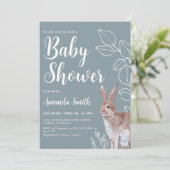 Konijnenillustratie Botanisch Baby shower Kaart (Staand voorkant)