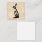  konijnenillustratie Oude Fashioned Bunny Informatiekaartje (Voorkant / Achterkant)