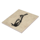  konijnenillustratie Oude Fashioned Bunny Tegeltje (Zijkant)