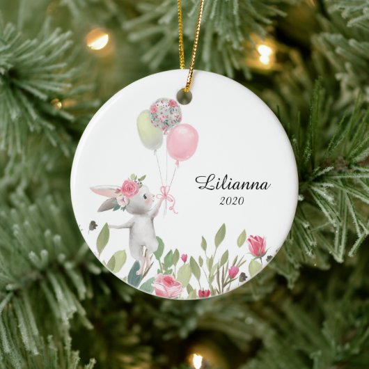 Konijnenkerstversiering, Bunny Keramisch Ornament (Boom)