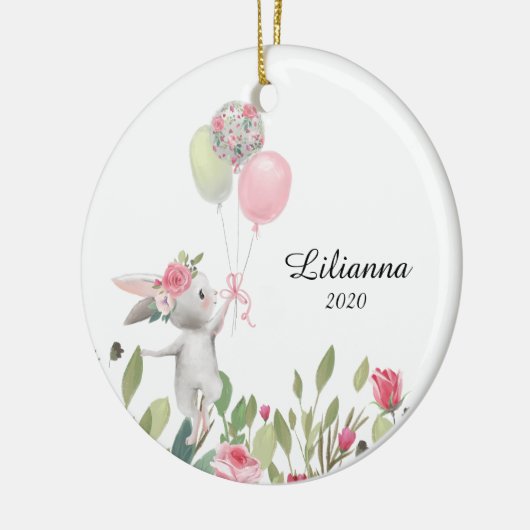 Konijnenkerstversiering, Bunny Keramisch Ornament (Links)