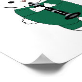 Konijnenklarinet Marching Band Groen Wit Poster (Hoek)