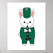 Konijnenklarinet Marching Band Groen Wit Poster (Voorkant)