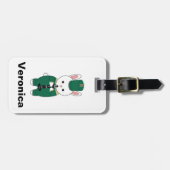 Konijnenklarinet Marching Band Personaliseer Groen Bagagelabel (Voorkant horizontaal)