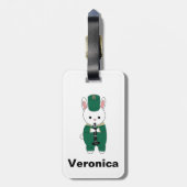 Konijnenklarinet Marching Band Personaliseer Groen Bagagelabel (Achterkant verticaal)