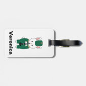 Konijnenklarinet Marching Band Personaliseer Groen Bagagelabel (Achterkant horizontaal)