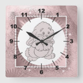 Konijnenklok Vierkante Klok (Voorkant)