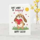 Konijnenknuffels en Hartjes Kaart (Gele Bloem)