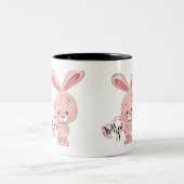 konijnenkoffie-mok tweekleurige koffiemok (Center)