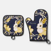 Konijnenkokko Ovenwant & Pannenlap Set (Voorkant)