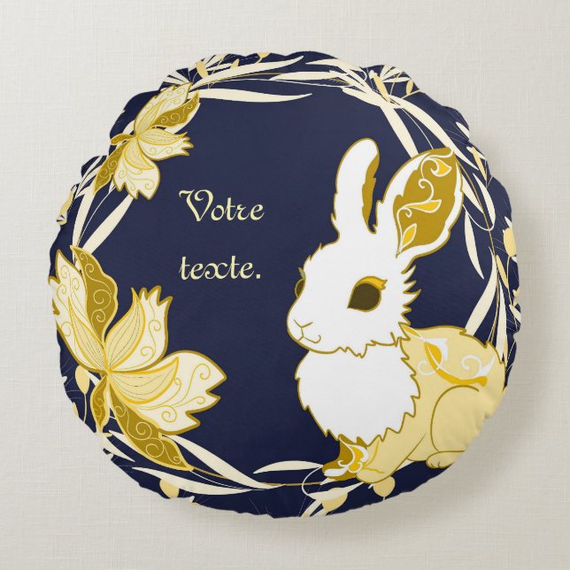 Konijnenkokko Rond Kussen (Voorkant)