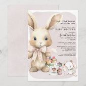 Konijnenkonijn Baby shower Genderneutraal Kaart (Voorkant / Achterkant)