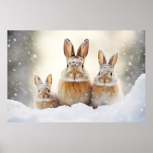 Konijnenkonijn Dier Familie Wandering Poster
