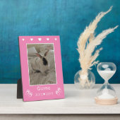 Konijnenkonijn Foto Memorial voor Kind | roze Fotoplaat (Zijkant)