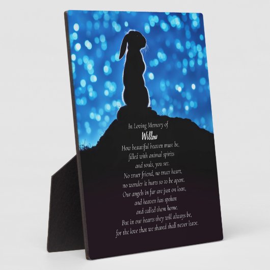 Konijnenkonijn Gedenkplaat Aangepaste naam Fotoplaat (Zijkant)