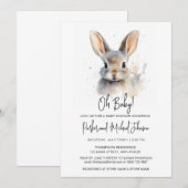 Konijnenkonijn Genderneutraal Baby shower Kaart (Voorkant / Achterkant)