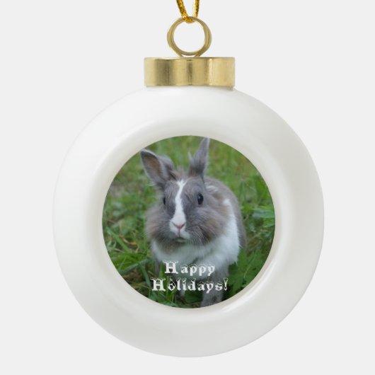 konijnenkonijn keramische bal ornament (Voorkant)